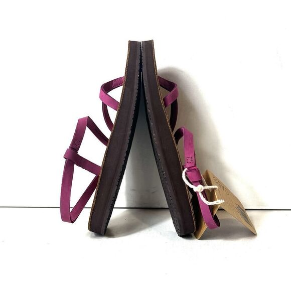 FEELGOODZ Womens Size 6 Summer Sandal Sling Back Pink Leather Thong Handmade New - Picture 5 of 9